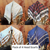 Head Scarf Bundle Pack of 4 - All Different designs - Free Delivery